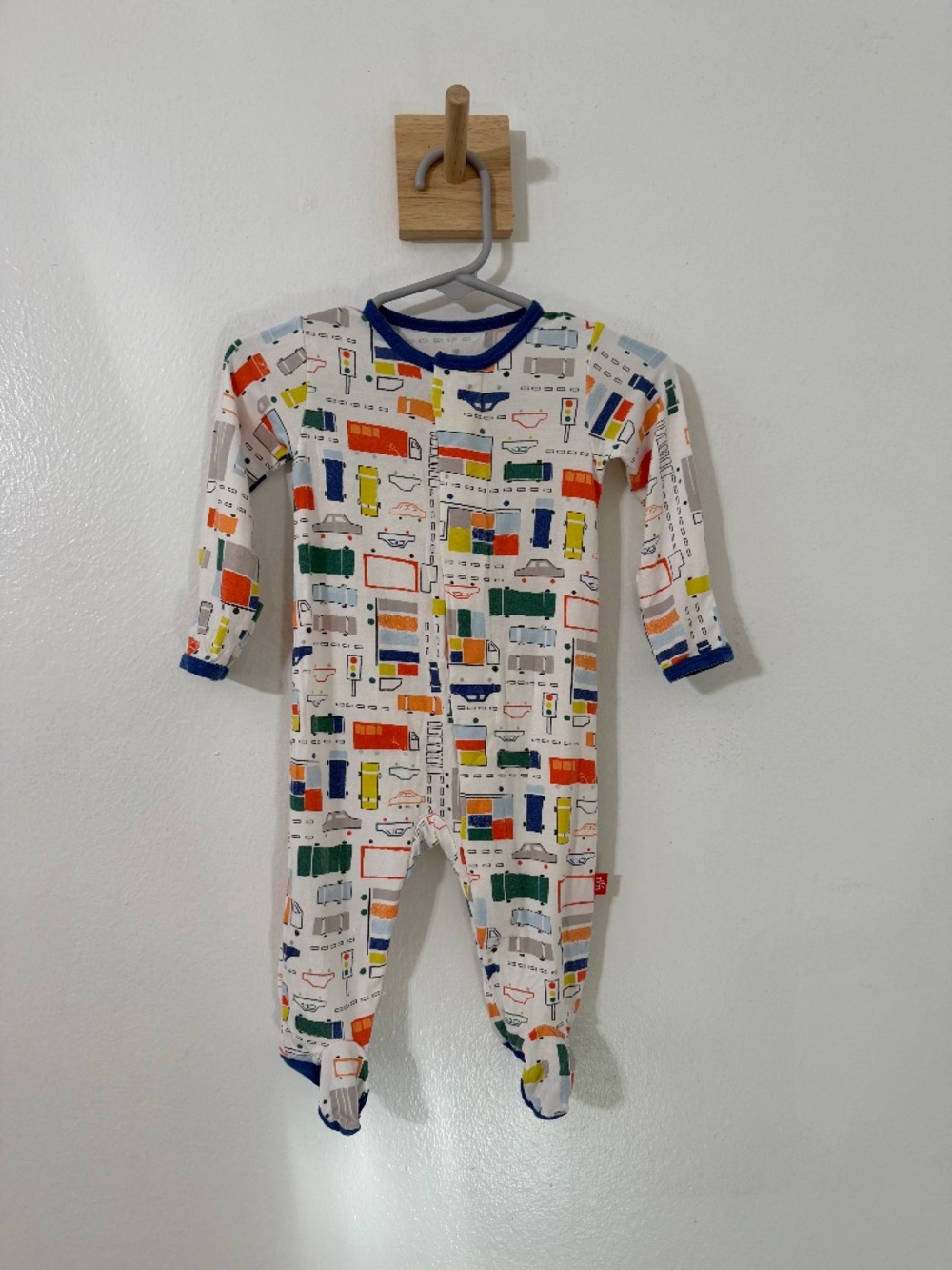 Magnetic Me Traffic Jammies Car Print 0-3 Months Footie Sleepier Modal